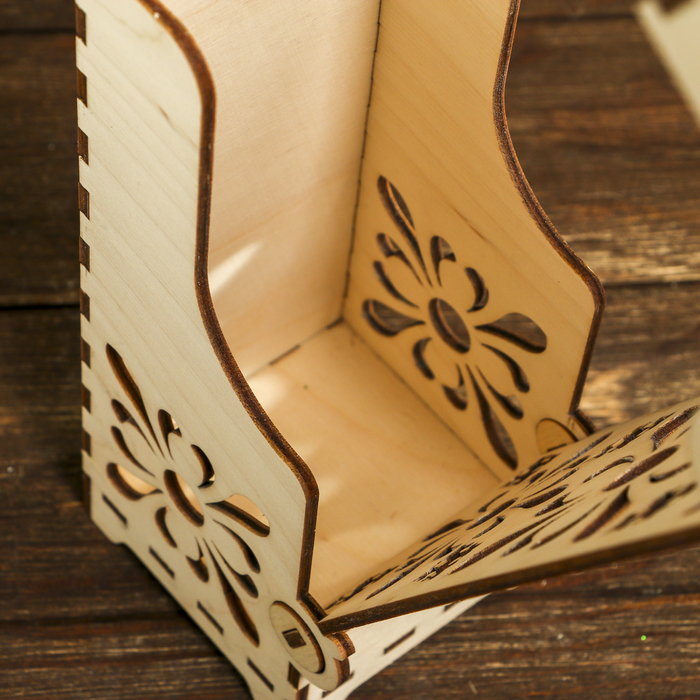 Заготовка для декора "Коробка для вина с орнаментом №20" 40х9х9 см (набор 11 деталей)