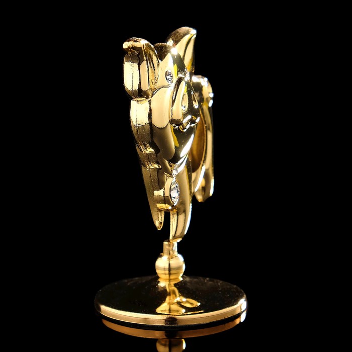 Сувенир «Свинка с кулоном», 3×3,5×5,5 см, с кристаллами Сваровски