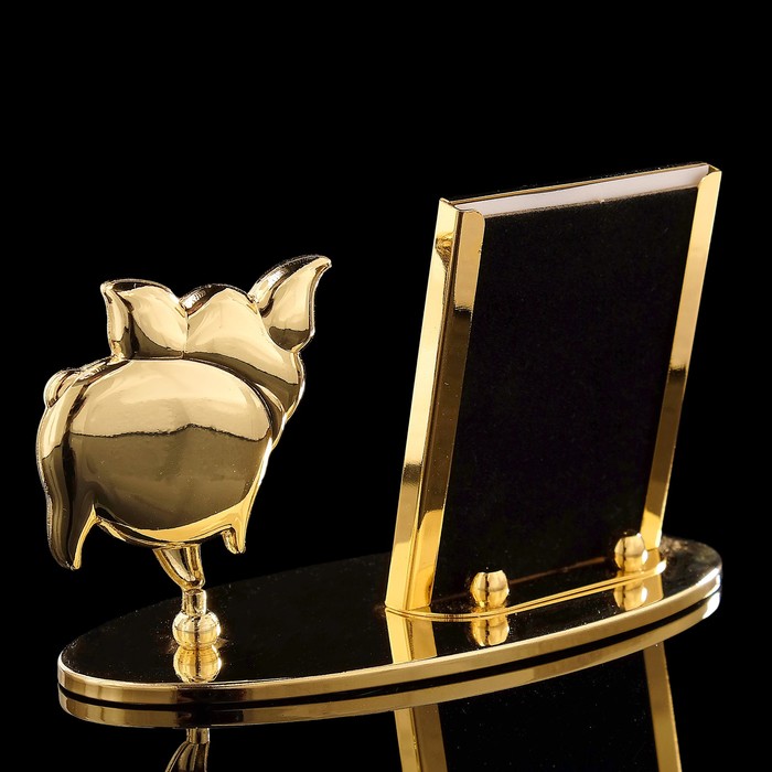 Фоторамка «Свинка с кулоном», 4,5×10×6,5 см, с кристаллами Сваровски