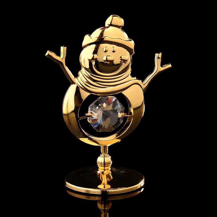 Сувенир «Снеговик», 3×5×6.5 см, с кристаллами Сваровски