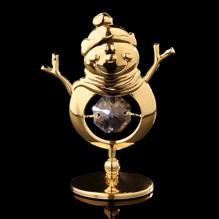 Сувенир «Снеговик», 3×5×6.5 см, с кристаллами Сваровски