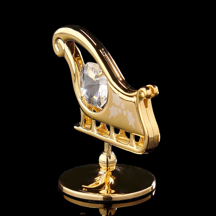 Сувенир «Сани», 3×5×5 см, с кристаллами Сваровски