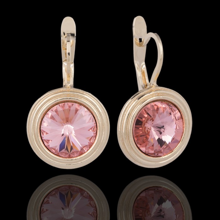 Серьги "Эмбаси", цвет персиковый в золоте