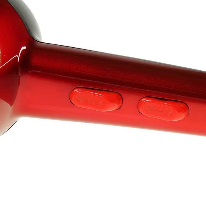 Фен для волос Luazon LGE-001, 2200Вт, 2 скорости, 3 температурных режима, красно-чёрный