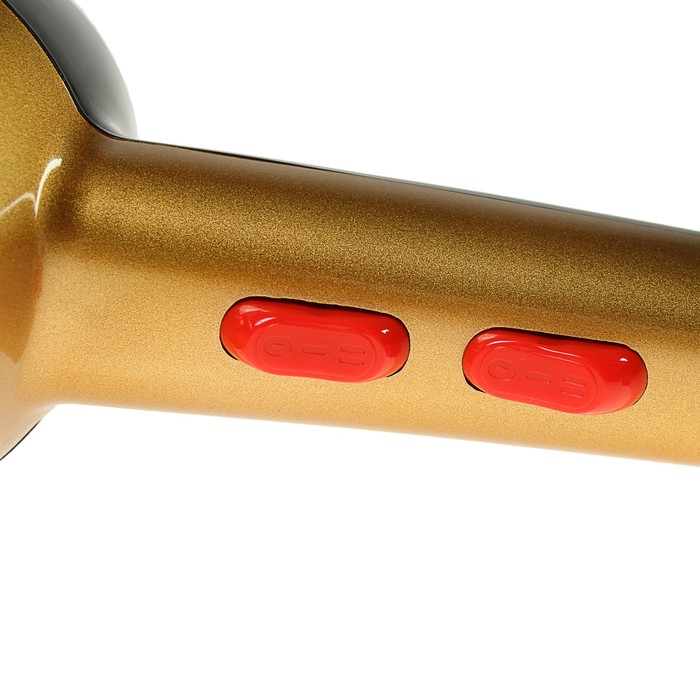 Фен для волос Luazon LGE-001, 2200Вт, 2 скорости, 3 температурных режима, золото-чёрный