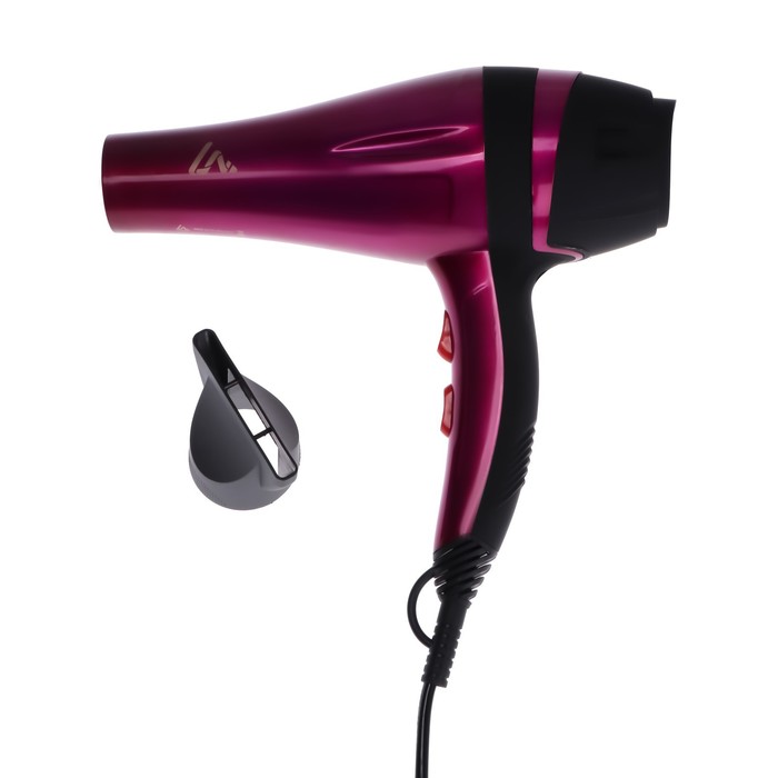 Фен для волос Luazon LGE-003, 2800Вт, 2 скорости, 3 температурных режима, розово-черный