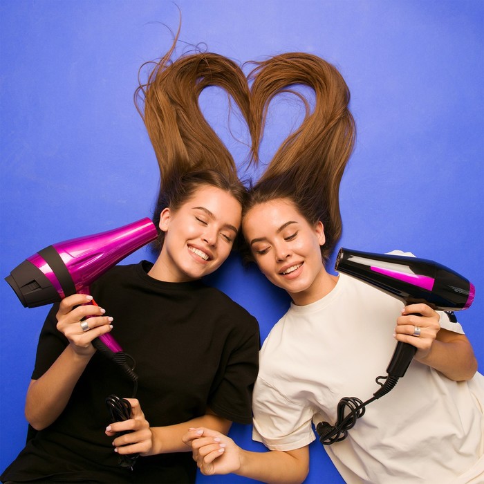 Фен для волос Luazon LGE-003, 2800Вт, 2 скорости, 3 температурных режима, розово-черный