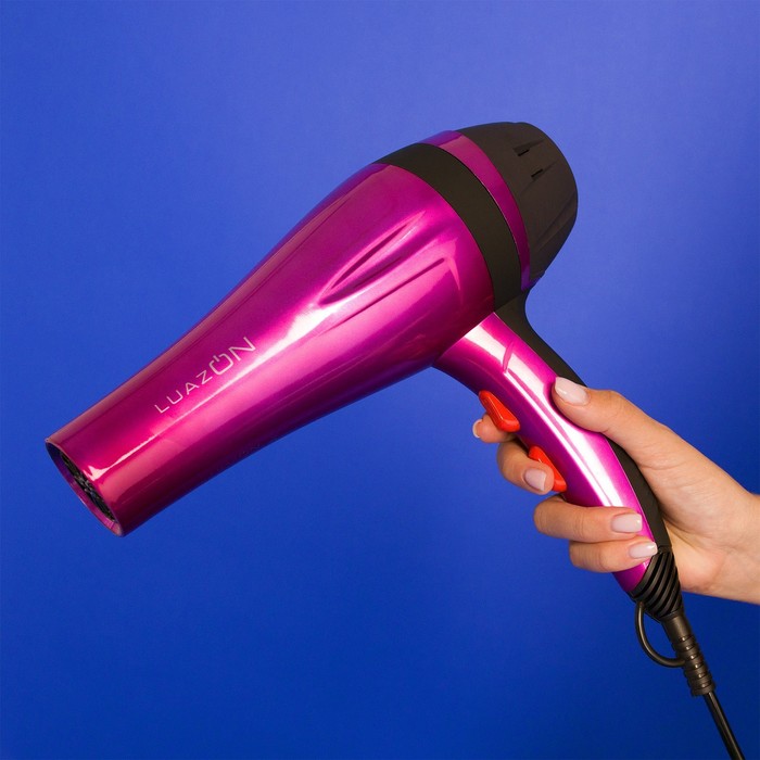 Фен для волос Luazon LGE-003, 2800Вт, 2 скорости, 3 температурных режима, розово-черный