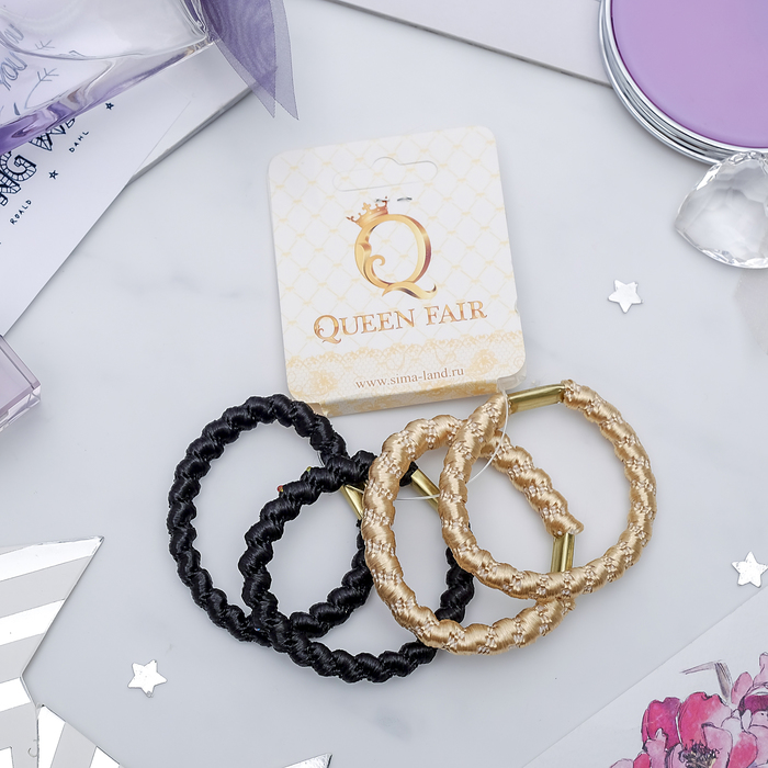 Резинка для волос "Спорт" объём (цена за штуку) чёрный и золото