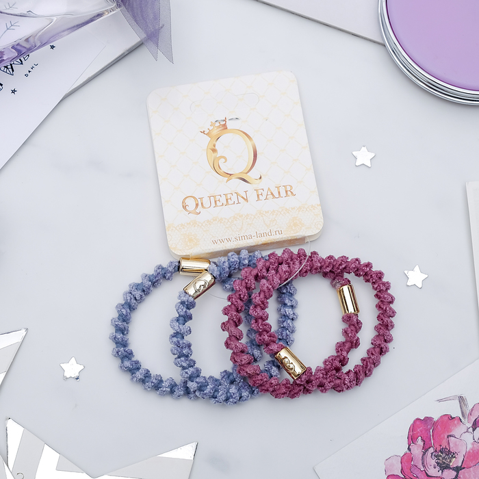 Резинка для волос "Волнушка" (цена за штуку), розовый и голубой