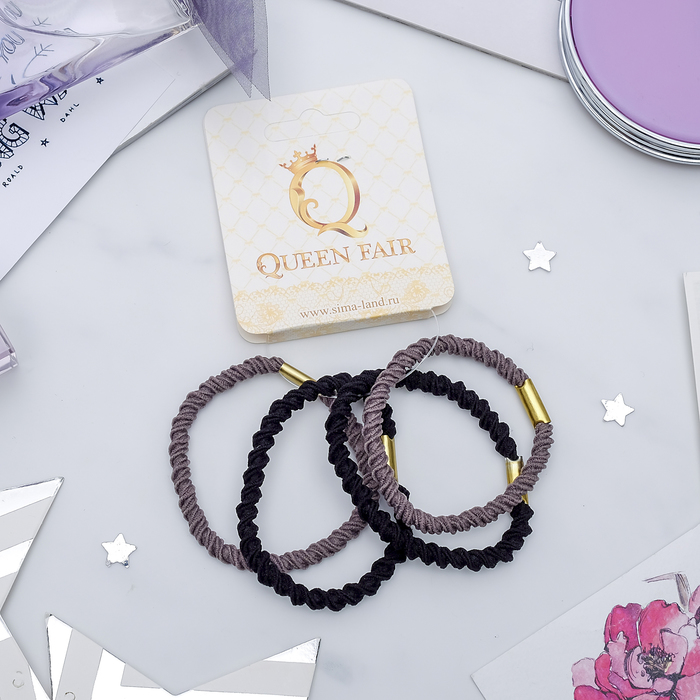 Резинка для волос "Метрика" (цена за штуку) чёрный и серый