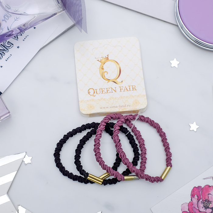 Резинка для волос "Метрика" (цена за штуку) чёрный и бордовый