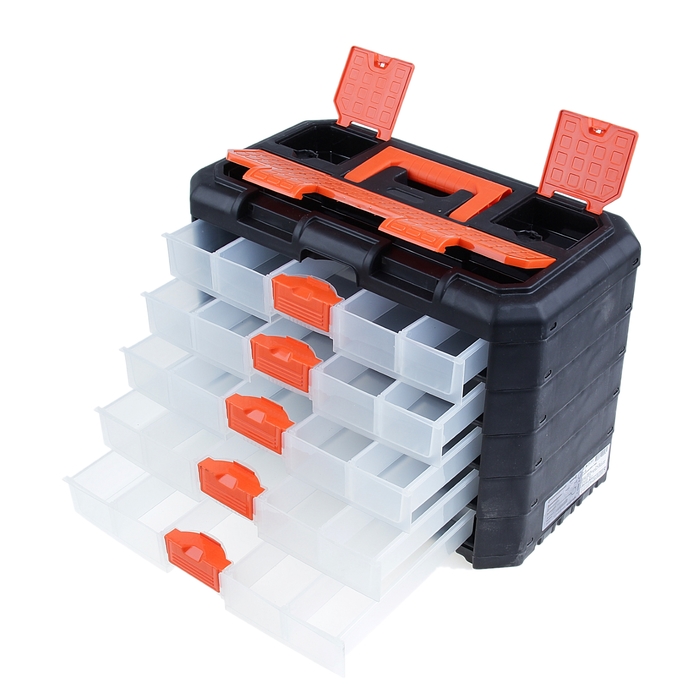 Органайзер для инструментов Grand, 5 секций, цвет черно-оранжевый