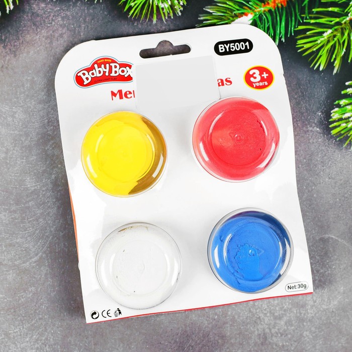 Набор для создания игрушки из массы для лепки "Носочек для игрушек", масса 4 банки по 10 г