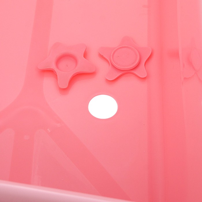 Ванночка детская складная, со сливом, цвет розовый