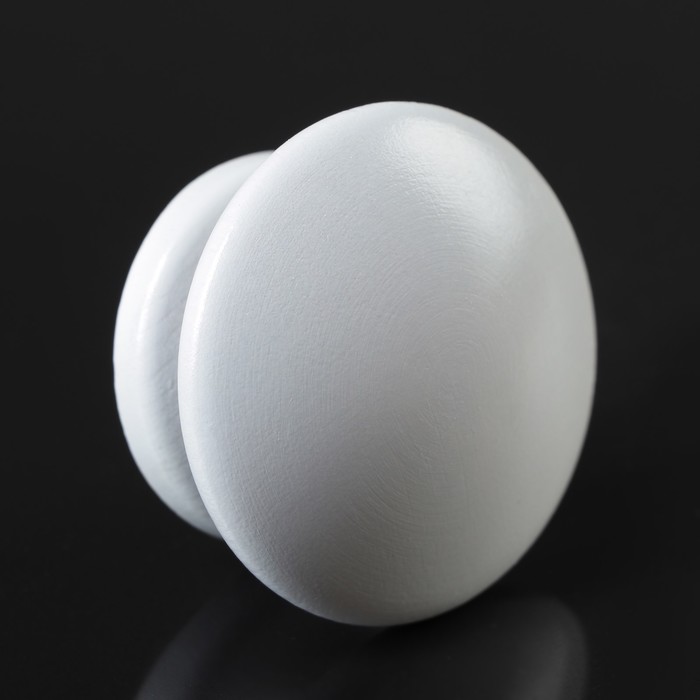 Ручка мебельная "Плоская", крашеная, цвет белый, d-57, L-35 мм