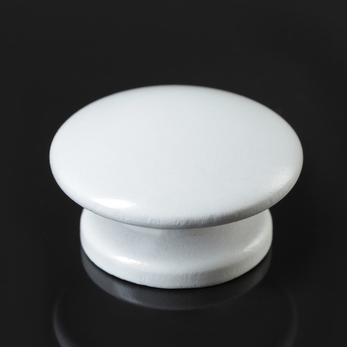 Ручка мебельная "Плоская", крашеная, цвет белый, d-57, L-35 мм