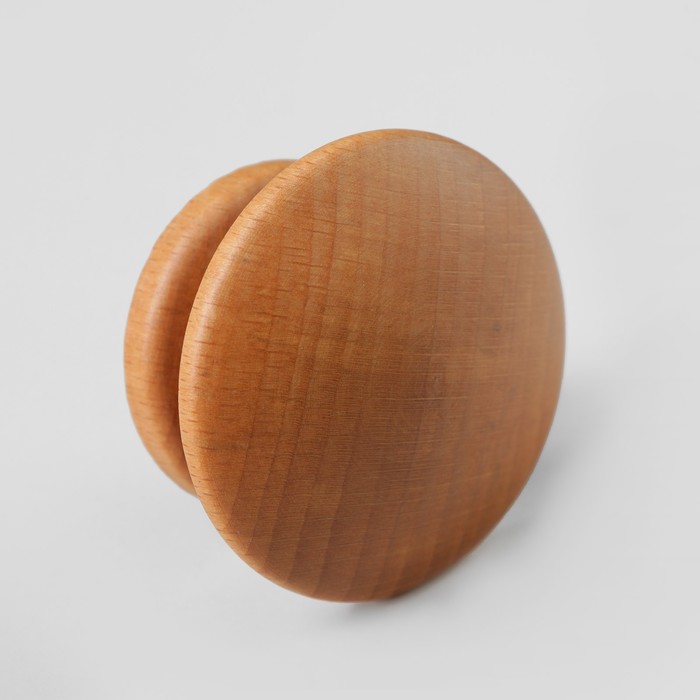 Ручка мебельная "Плоская", крашеная, цвет бук, d-57, L-35 мм