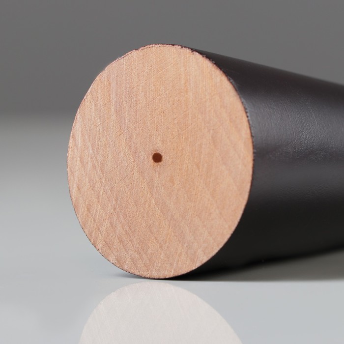 Ножка мебельная "Конусная", цвет темный орех, некрашеная, D-55x25 мм, H-140 мм