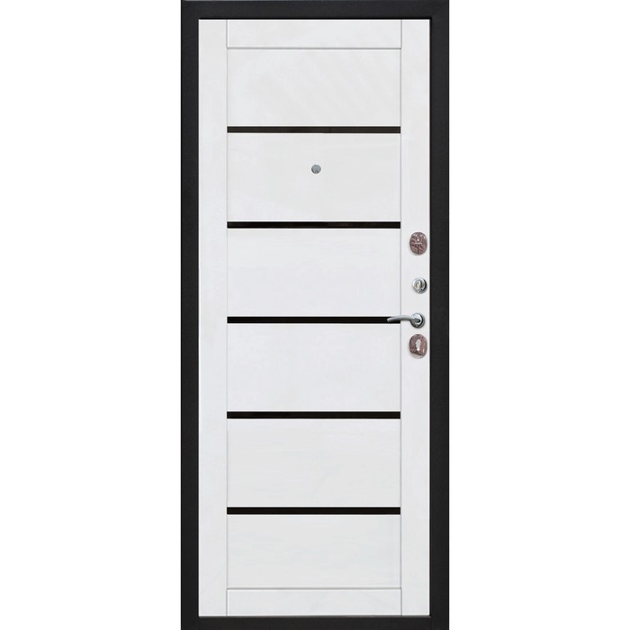 Дверь входная 7,5 см Гарда Муар Белый матовый Царга 2050х960 (правая)