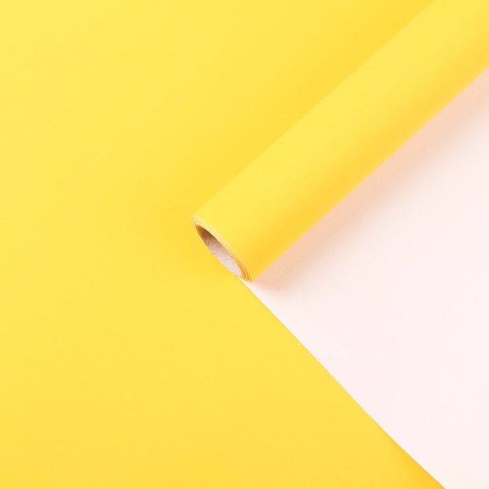 Бумага для декорирования, матовая, лимонный, 0,7 х 10 м