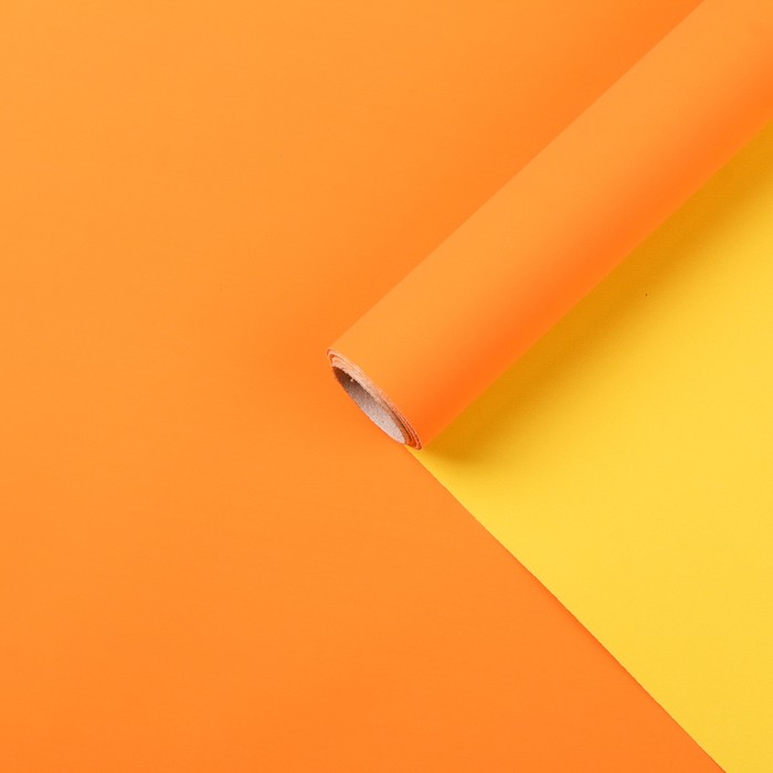 Бумага для декорирования, двусторонняя, оранжевый-ярко/солнечный, 0,7 х 10 м