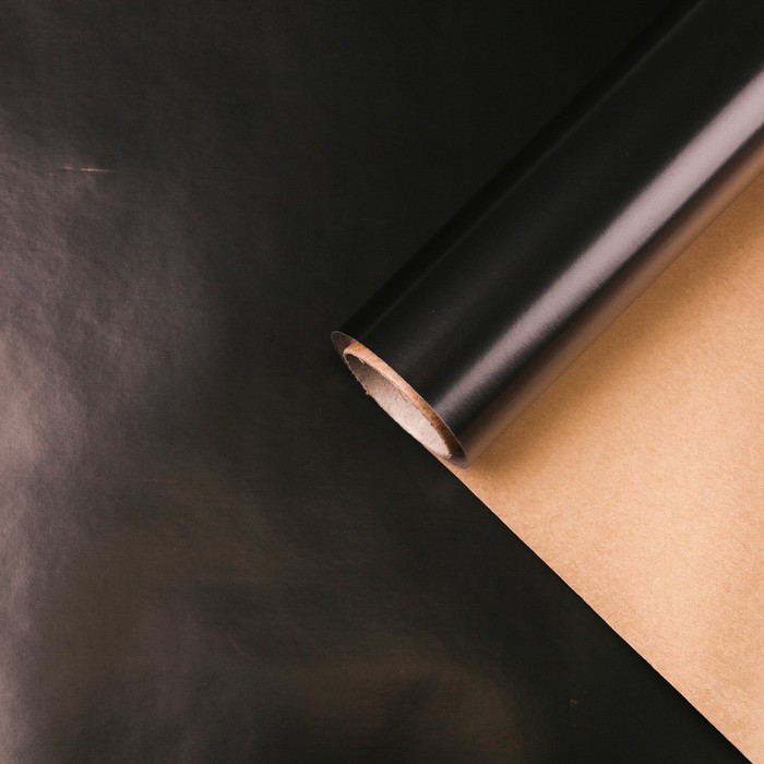 Бумага для декорирования, двусторонняя, чёрный-туманно/серый, 0,7 х 10 м