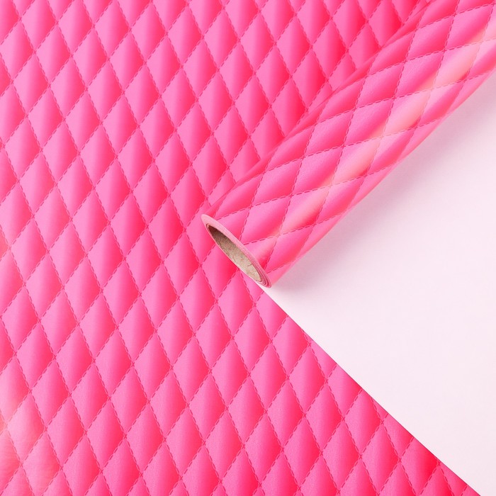 Бумага для декорирования, "Наппа", фуксия, 0,7 х 10 м