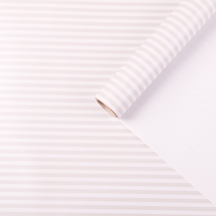 Бумага для декорирования, "Полоски", белый, 0,7 х 10 м