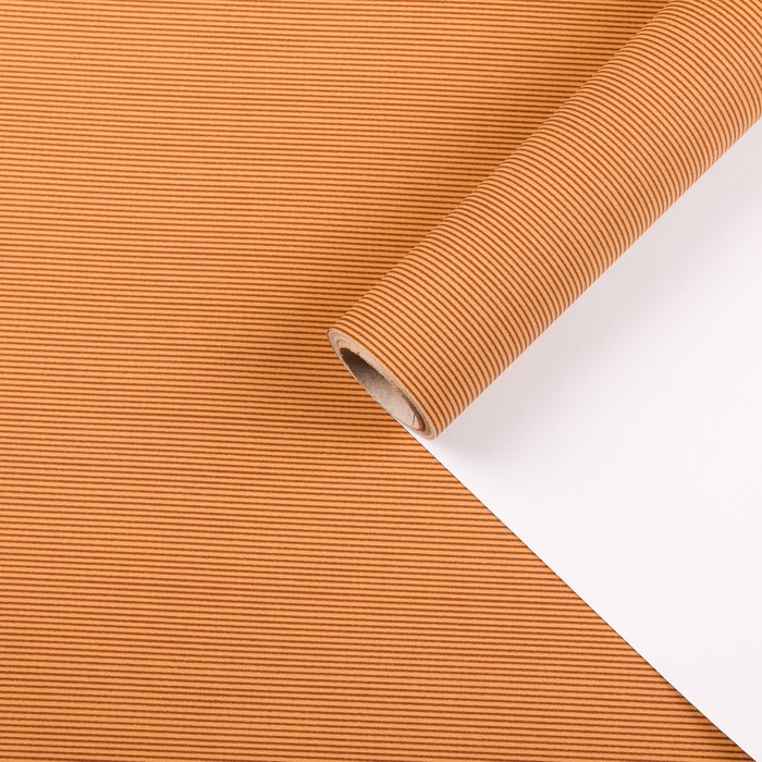 Бумага для декорирования, "Линии", каштановый, 0,7 х 10 м
