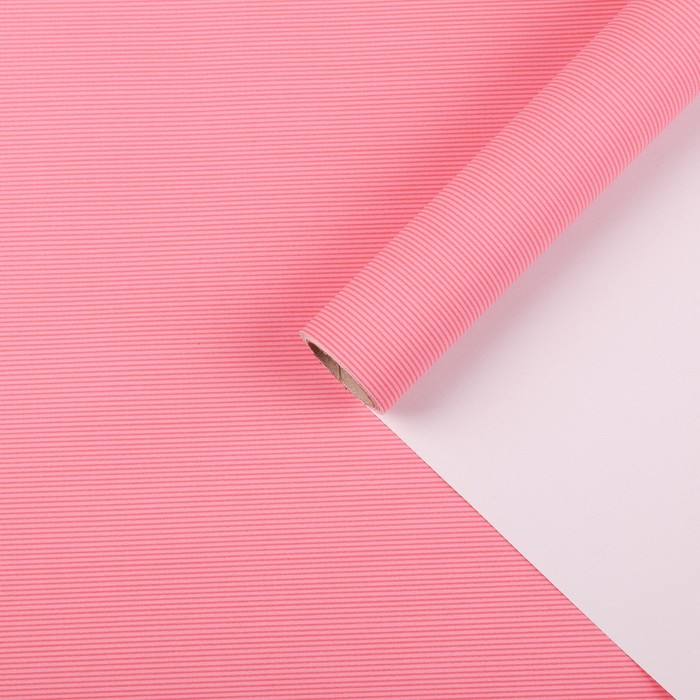 Бумага для декорирования, "Линии", ярко-розовый, 0,7 х 10 м