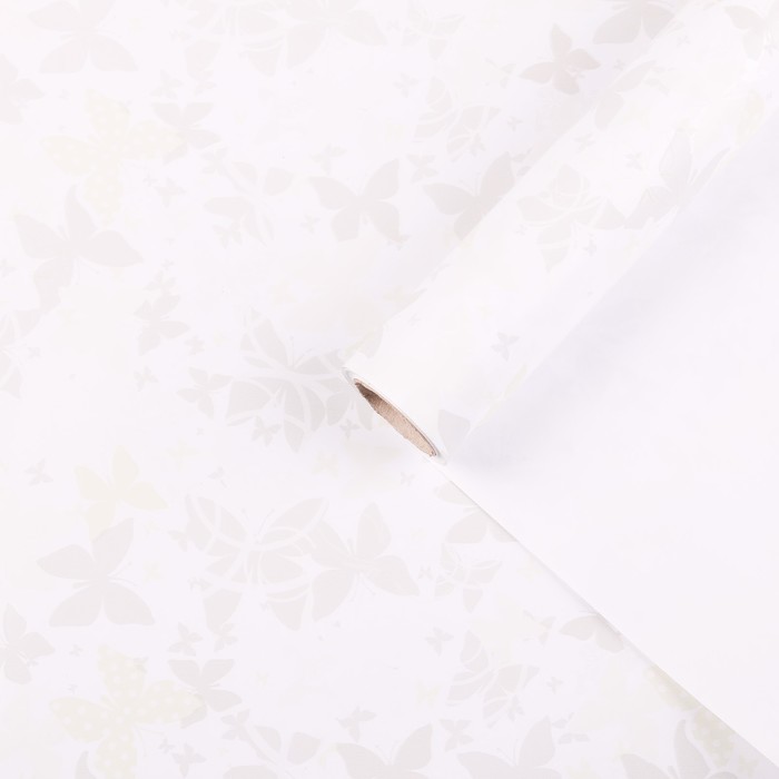 Бумага для декорирования, "Бабочки", светло/зелёный - серо/лавандовый, 0,7 х 10 м