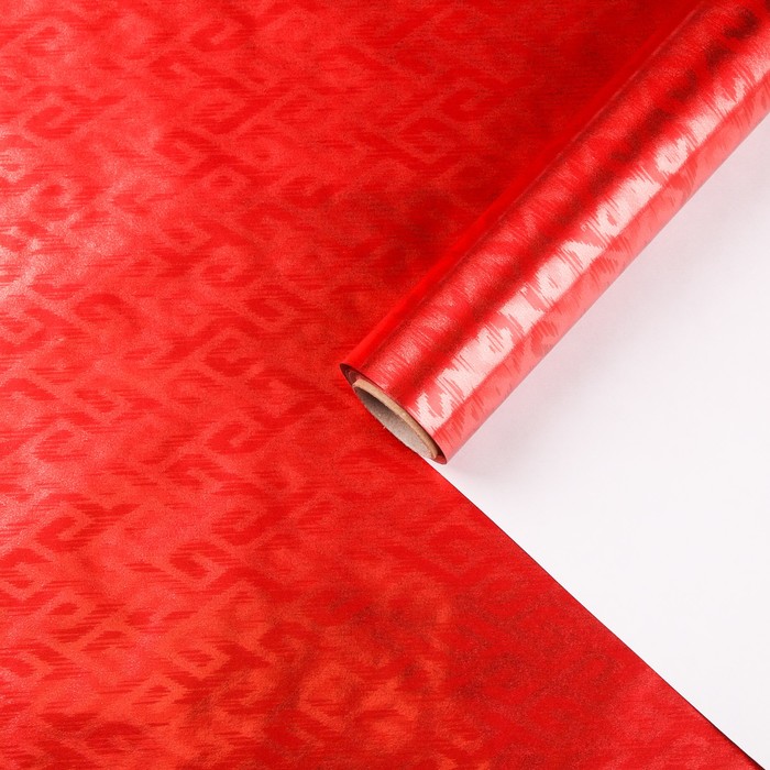 Бумага для декорирования "Красный бархат", металлизированная, 0,7 х 10 м