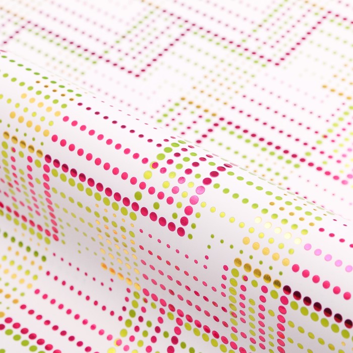 Бумага для декорирования "Калейдоскоп", металлизированная, белый, 0,7 х 10 м