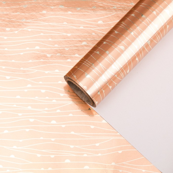 Бумага для декорирования, "Зимний сон", металлизированная, бронзовый, 0,7 х 10 м