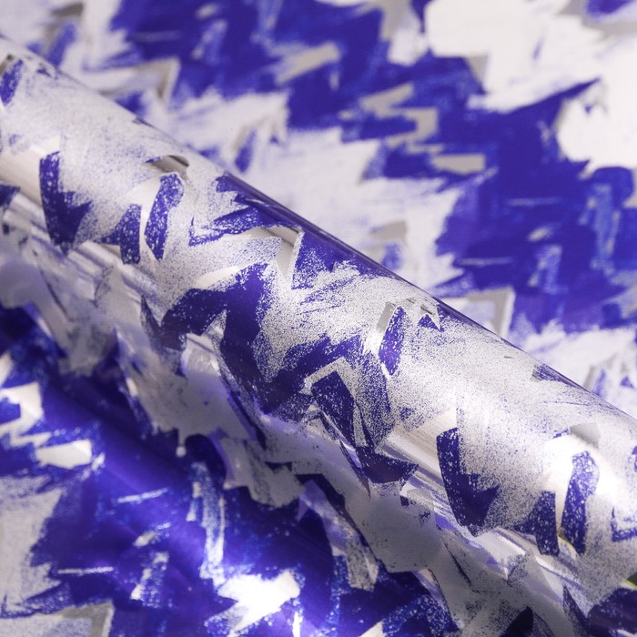 Бумага для декорирования, "Серпантин", металлизированная, синий, 0,7 х 10 м