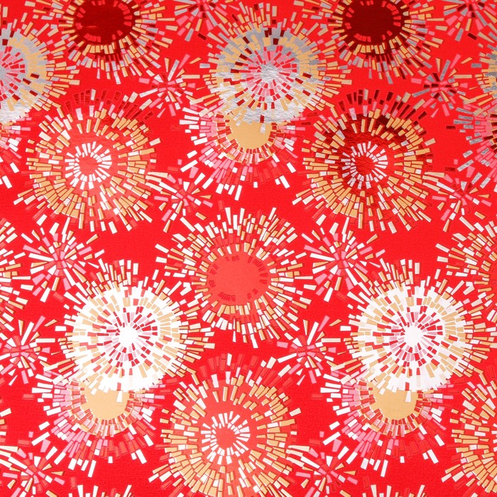 Бумага для декорирования, "Фейерверк", металлизированная, красный, 0,7 х 10 м