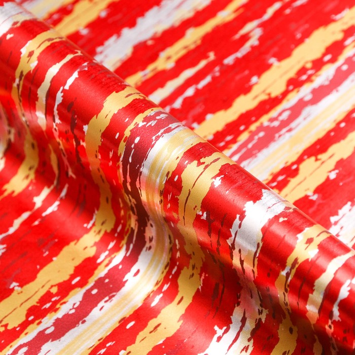 Бумага крафт, "Состаренная краска", металлизированная, красно-жёлтый, 0,7 х 10 м