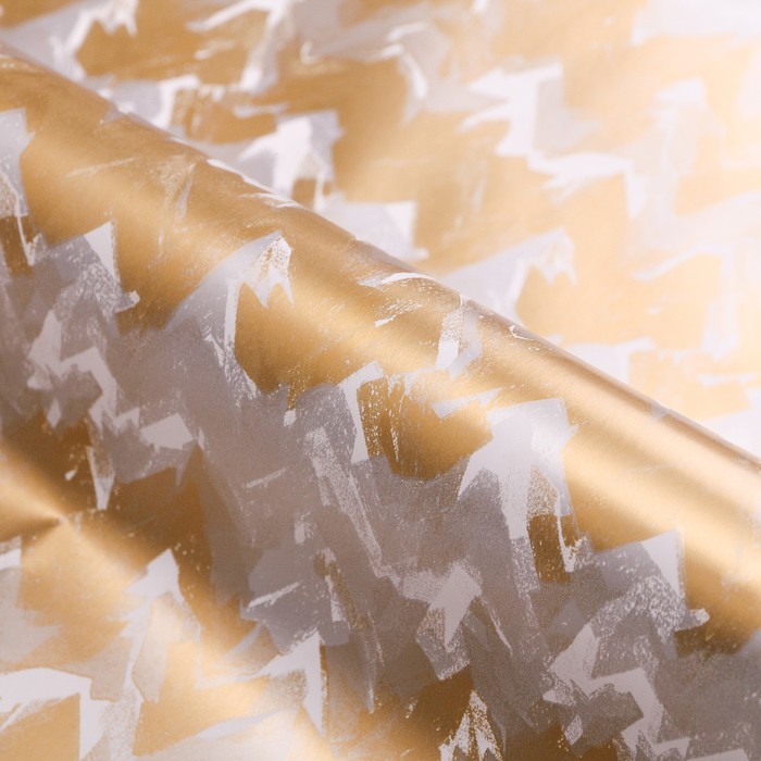 Бумага для декорирования, "Серпантин", кораллово-золотой, 0,7 х 10 м