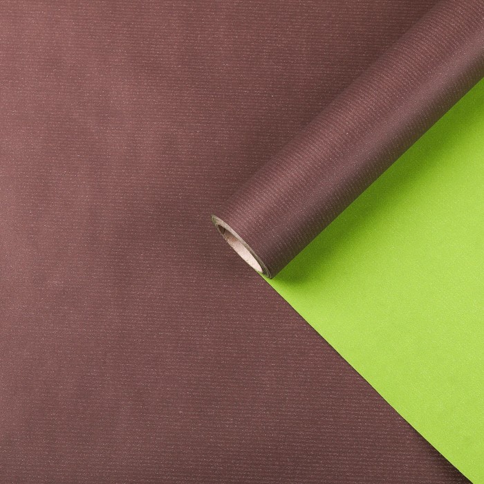 Бумага для декорирования крафт, двусторонняя, какао-яблочный, 0,8 х 10 м