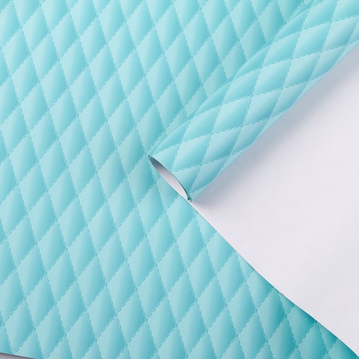 Бумага для декорирования "Наппа", голубой, 0,7 х 2 м