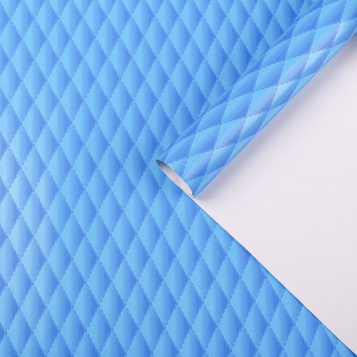 Бумага для декорирования "Наппа", синий, 0,7 х 2 м