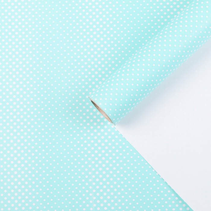 Бумага для декорирования "Горох", бирюзовый, 0,7 х 10 м