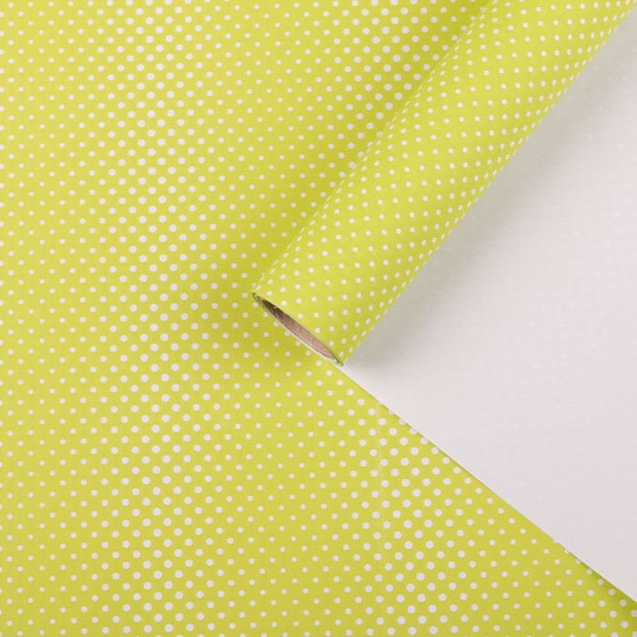 Бумага для декорирования "Горох", салатовый, 0,7 х 10 м