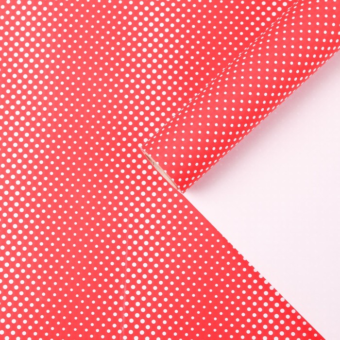Бумага для декорирования "Горох", красный, 0,7 х 10 м