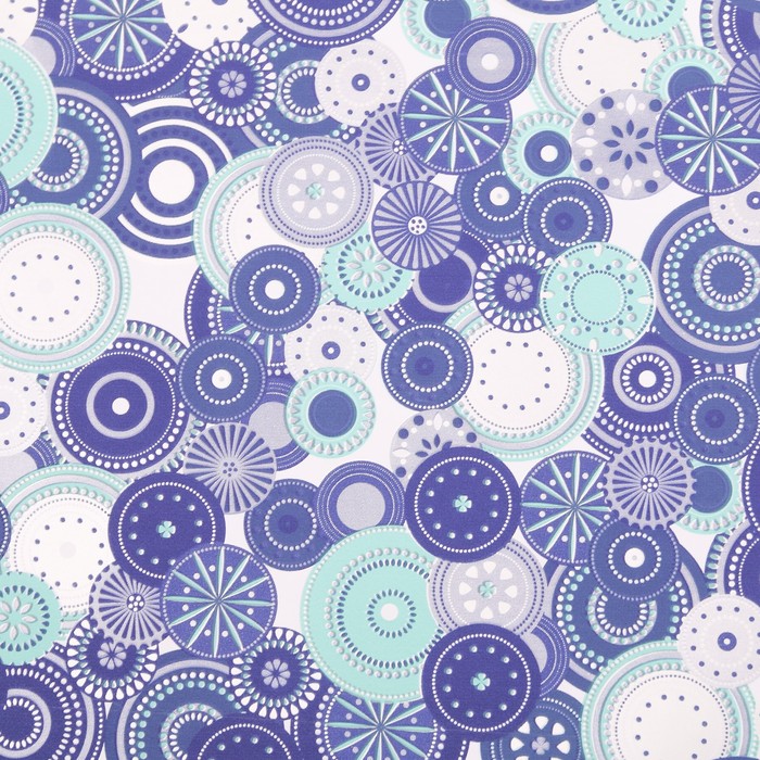 Бумага для декорирования, "Новогодний калейдоскоп", синяя, 0,7 х 10 м