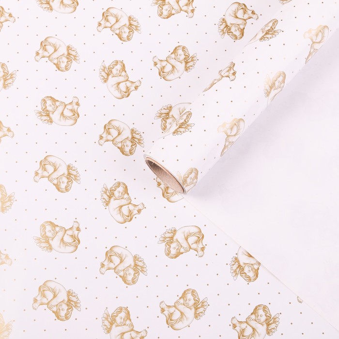 Бумага для декорирования, "Спящий ангел", белая, 0,7 х 10 м