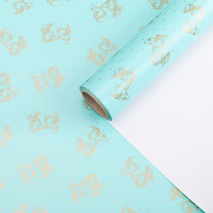 Бумага для декорирования, "Спящий ангел", бирюза, 0,7 х 10 м
