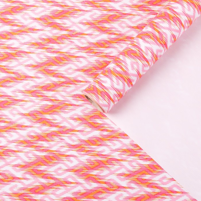 Бумага для декорирования, "Скандинавский узор", кораловый, 0,7 х 10 м