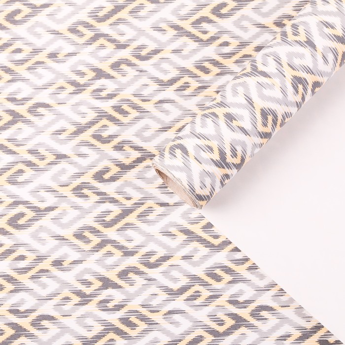 Бумага для декорирования, "Скандинавский узор", серо-бежевый, 0,7 х 10 м